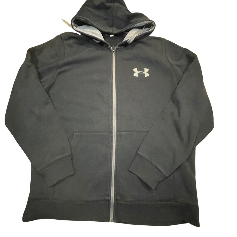 Under Armour Storm Full Zip Hoodie Mens XL Black‎ Grey Loose Sweatshirt Jacket